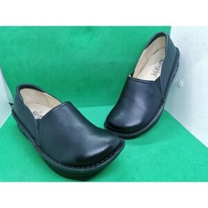Alegria Debra DEB-601 Black Leather Clog Slip On Nursing Shoes Size EU 36 US 6